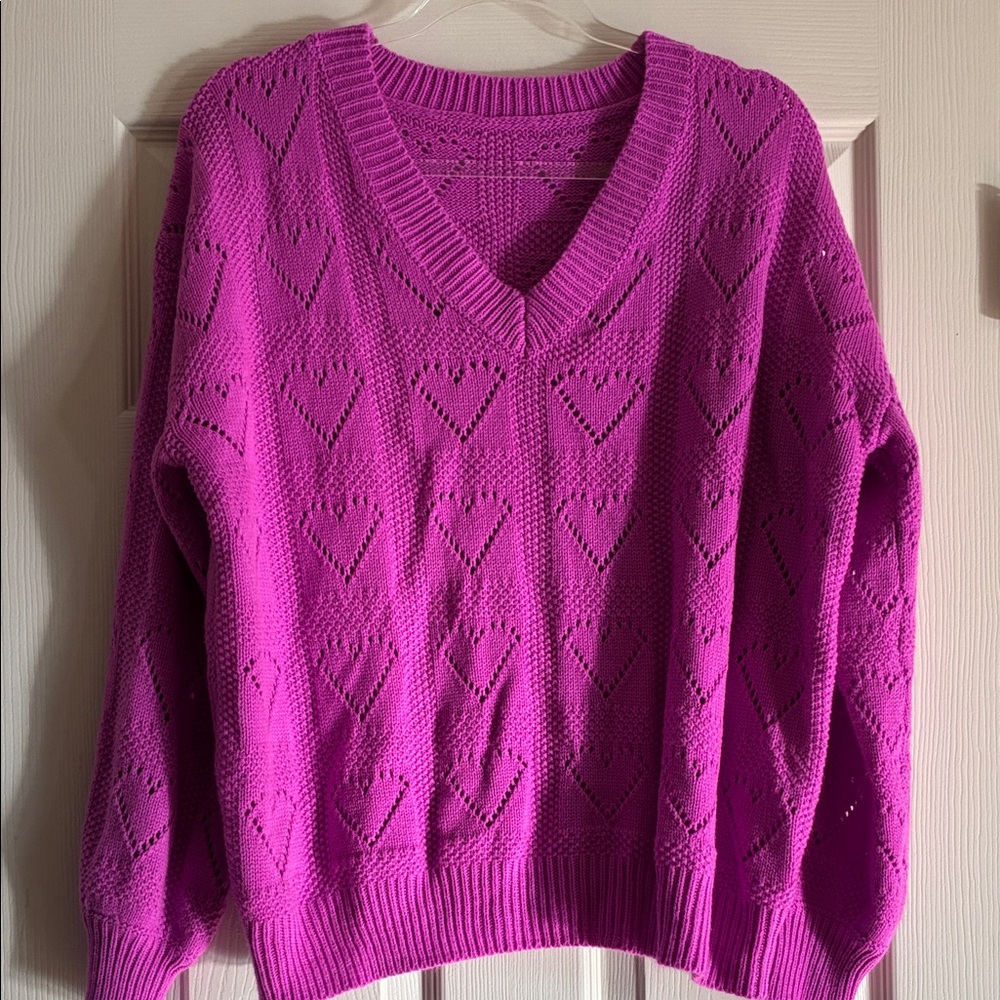 Women's Purple Heart Knit Sweater